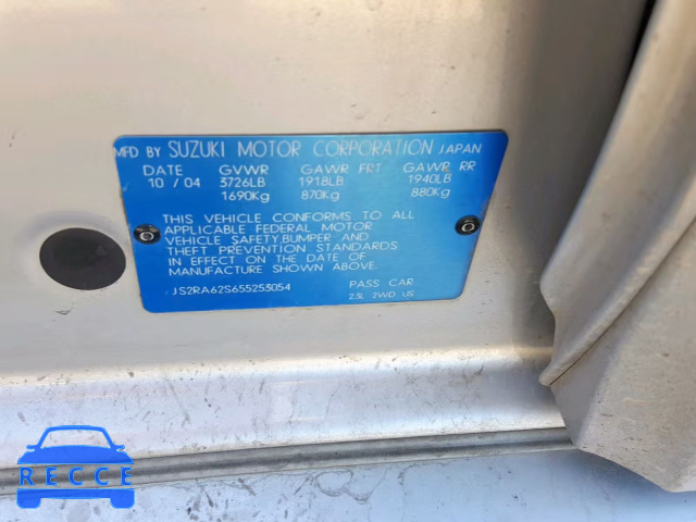 2005 SUZUKI AERIO S JS2RA62S655253054 image 9