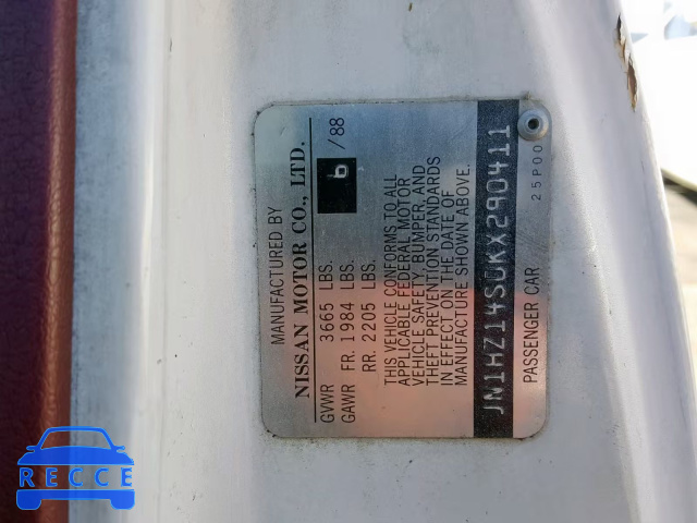 1989 NISSAN 300ZX JN1HZ14S0KX290411 image 9