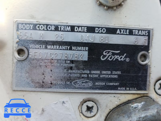 1966 FORD MUST 5F07C278782 image 9