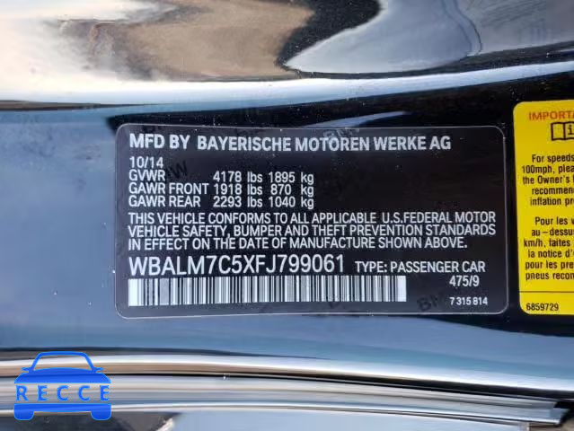 2015 BMW Z4 SDRIVE3 WBALM7C5XFJ799061 зображення 11