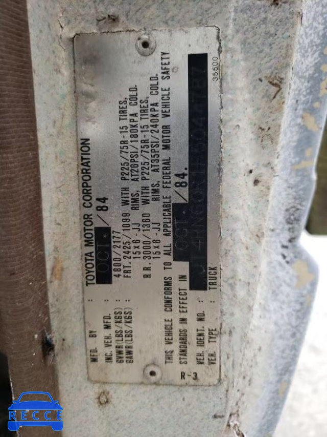 1985 TOYOTA PICKUP RN6 JT4RN60R1F5044787 image 11