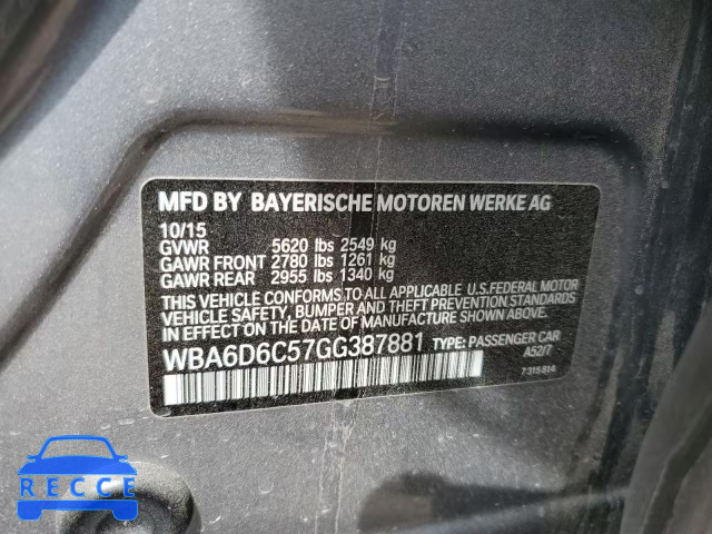 2016 BMW 650 WBA6D6C57GG387881 image 11