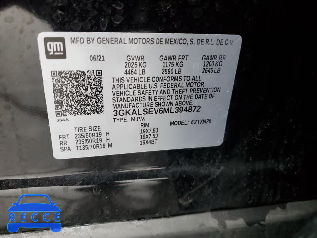 2021 GMC TERRAIN DE 3GKALSEV6ML394872 зображення 12