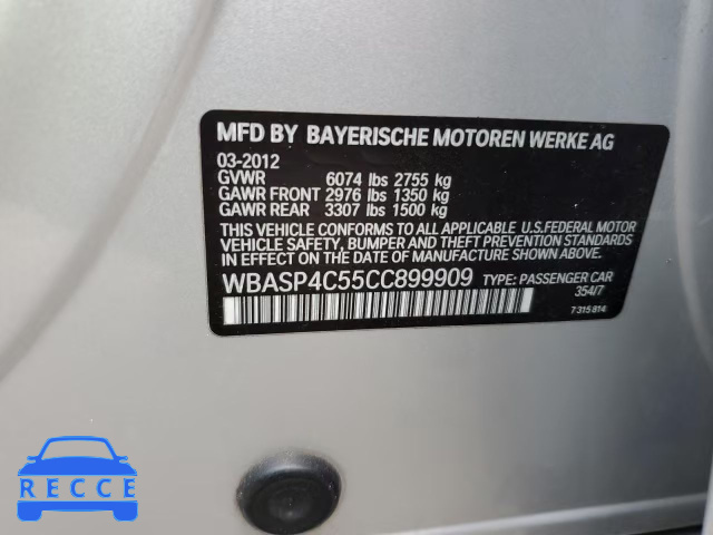2012 BMW 550 XIGT WBASP4C55CC899909 зображення 12