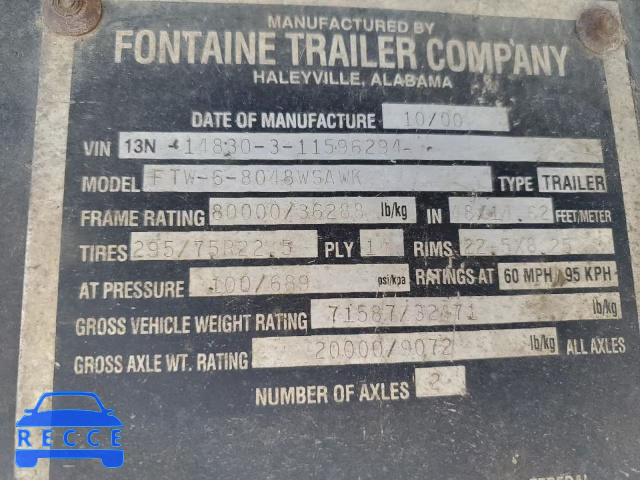 2001 FONTAINE FLATBED TR 13N14830311596294 image 9