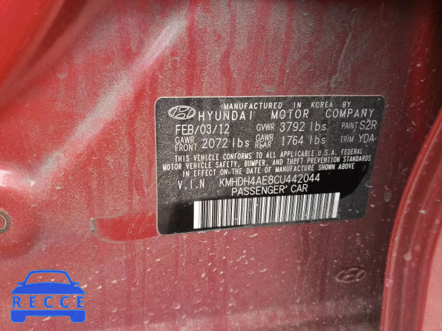 2012 HYUNDAI ELANTRA GL KMHDH4AE8CU442044 image 11