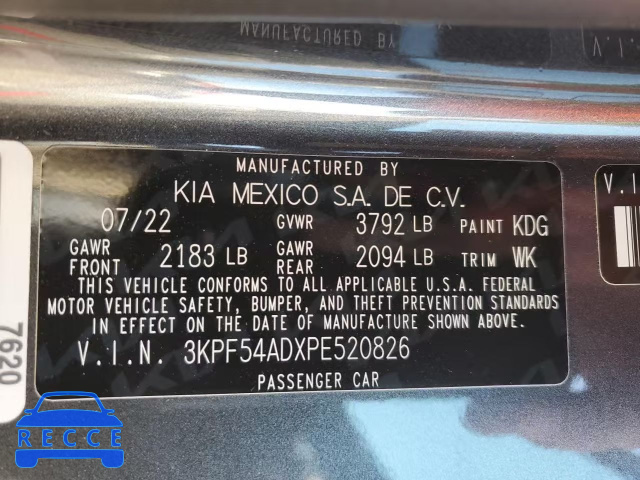 2023 KIA FORTE GT L 3KPF54ADXPE520826 зображення 11