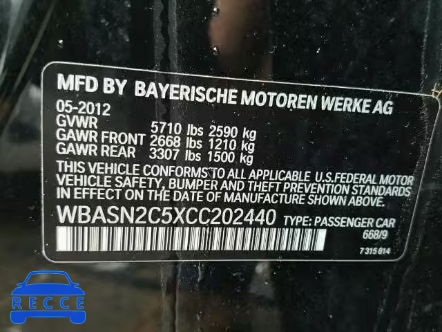 2012 BMW 535I GT WBASN2C5XCC202440 image 9