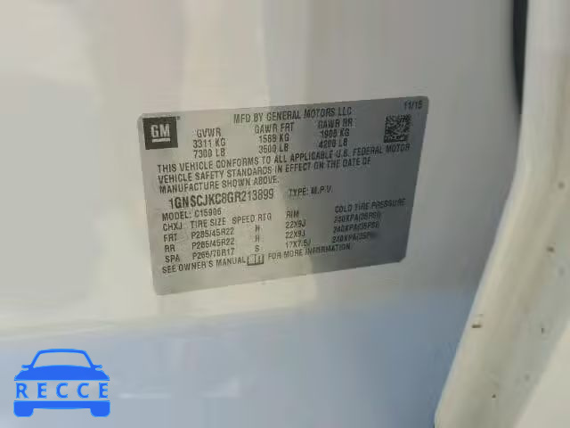 2016 CHEVROLET C1500 SUBU 1GNSCJKC8GR213899 image 9