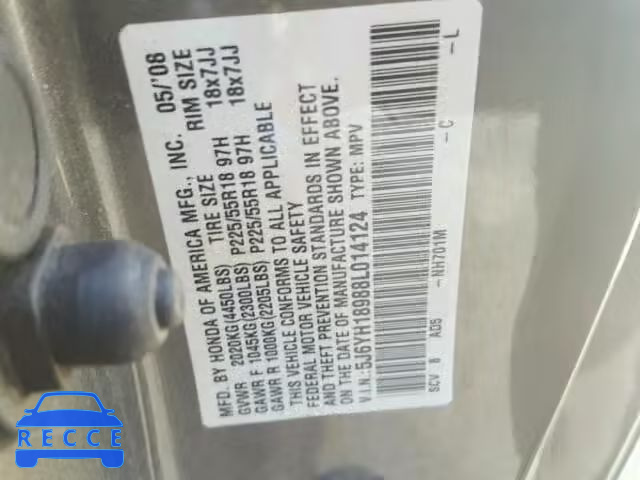 2008 HONDA ELEMENT SC 5J6YH18988L014124 image 9