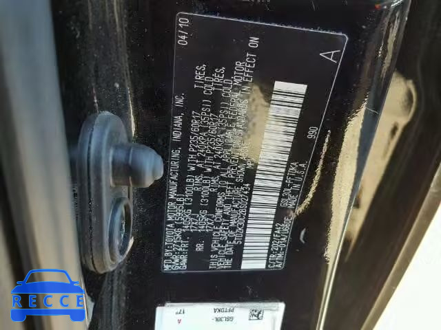 2011 TOYOTA SIENNA 5TDZK3DC2BS027434 image 9