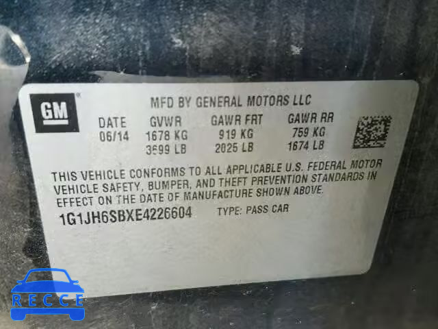 2014 CHEVROLET SONIC RS 1G1JH6SBXE4226604 Bild 9