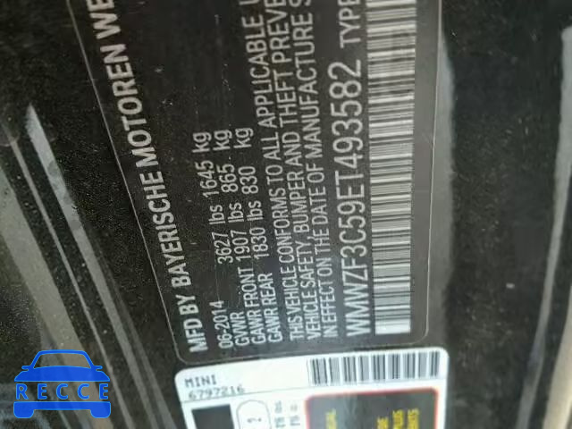 2014 MINI COOPER CLU WMWZF3C59ET493582 image 9