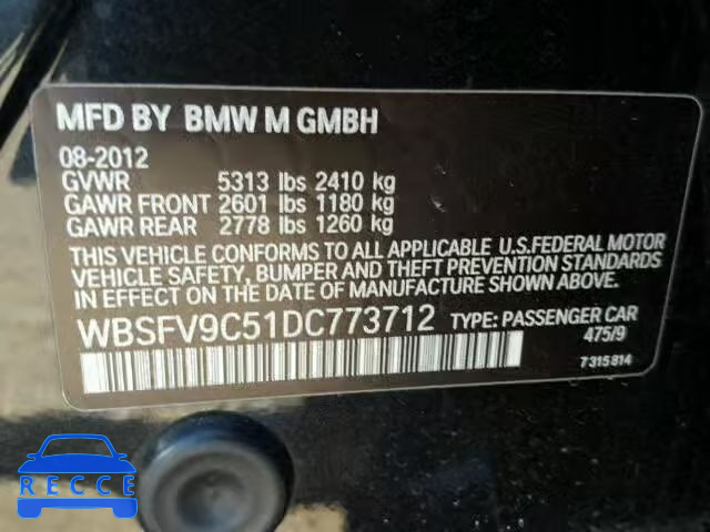 2013 BMW M5 WBSFV9C51DC773712 зображення 9