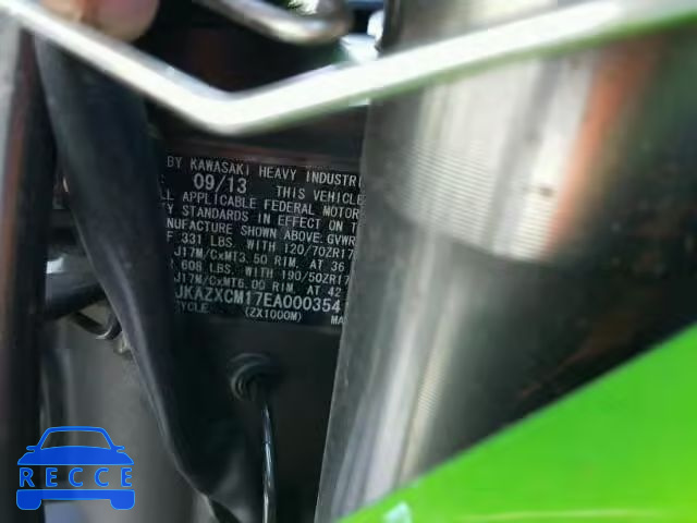 2014 KAWASAKI ZX1000-M JKAZXCM17EA000354 image 9