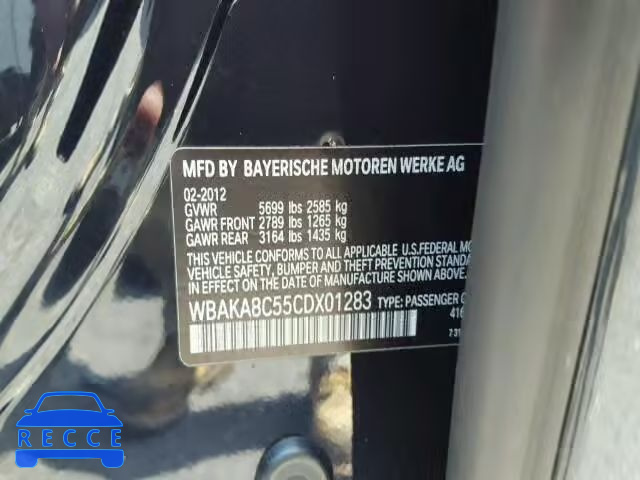 2012 BMW 750I WBAKA8C55CDX01283 image 9