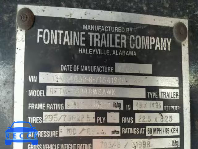 2007 FONTAINE TRAILER 13N14830871541980 зображення 9