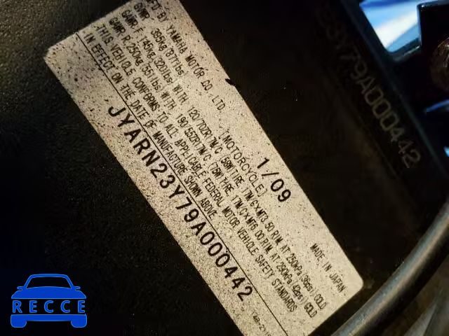 2009 YAMAHA YZFR1 JYARN23Y79A000442 image 9