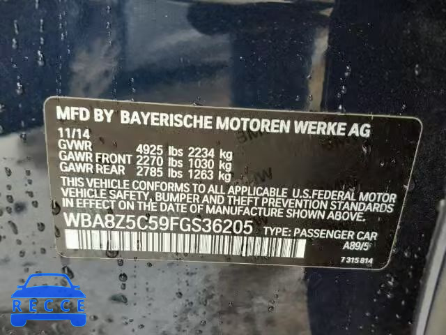 2015 BMW 328 XIGT S WBA8Z5C59FGS36205 image 9