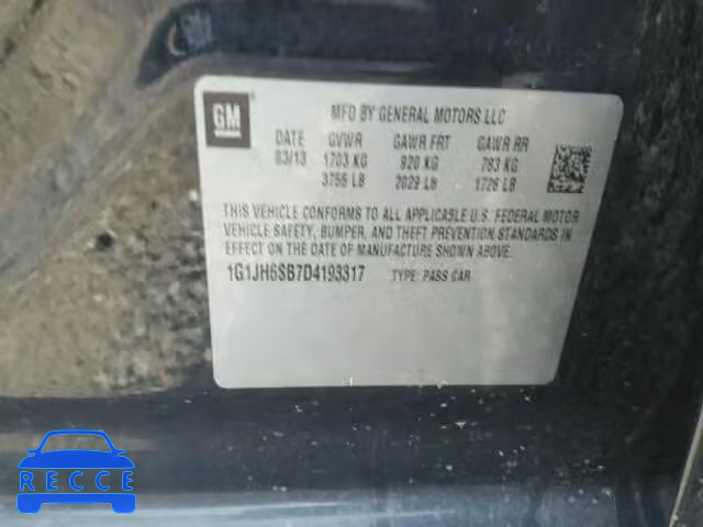 2013 CHEVROLET SONIC RS 1G1JH6SB7D4193317 image 9