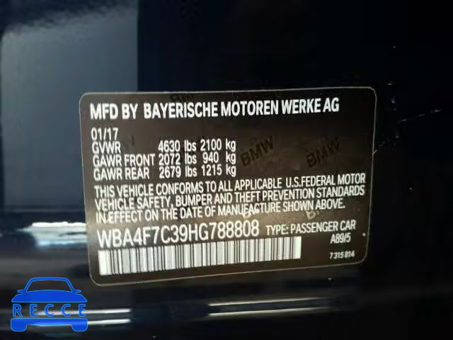 2017 BMW 430I GRAN WBA4F7C39HG788808 зображення 9