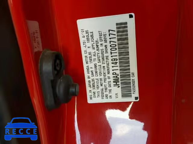 2001 HONDA S2000 JHMAP11491T007177 image 9