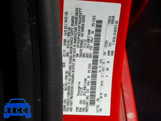 2015 FORD FIESTA ST 3FADP4GX0FM225277 image 9