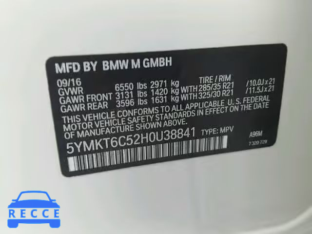 2017 BMW X5 M 5YMKT6C52H0U38841 Bild 9