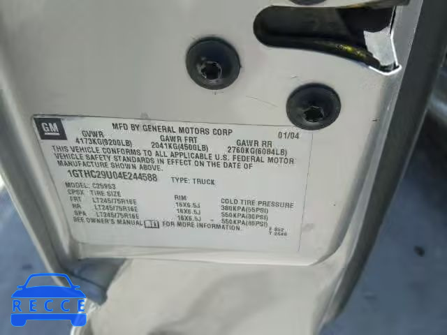 2004 GMC SIERRA C25 1GTHC29U04E244588 image 9