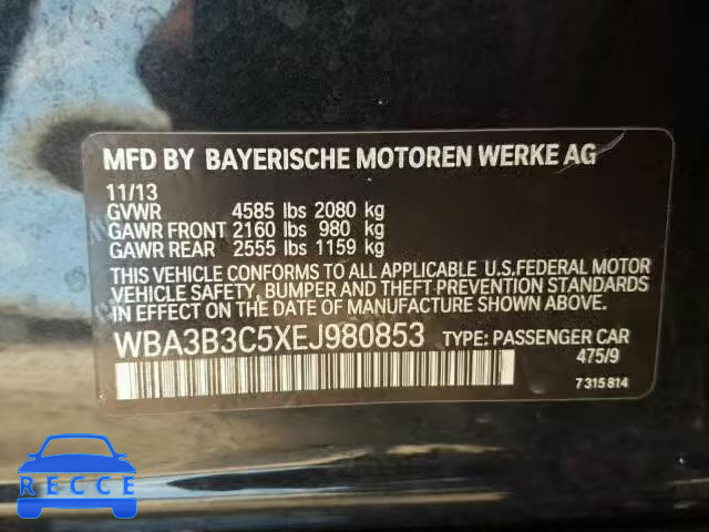 2014 BMW 328XI WBA3B3C5XEJ980853 image 9