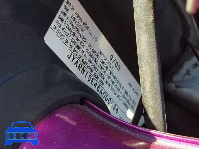 2006 YAMAHA YZFR1 JYARN15E46A000634 image 9