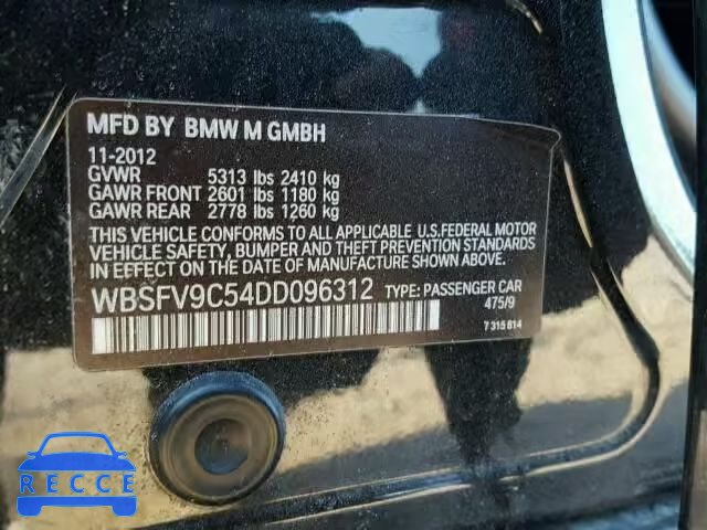 2013 BMW M5 WBSFV9C54DD096312 зображення 9