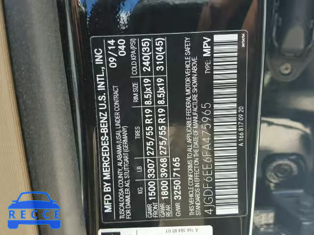 2015 MERCEDES-BENZ GL450 4 MA 4JGDF6EE6FA475965 image 9