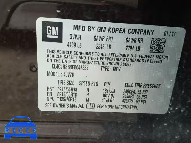 2014 BUICK ENCORE PRE KL4CJHSB8EB647338 image 9