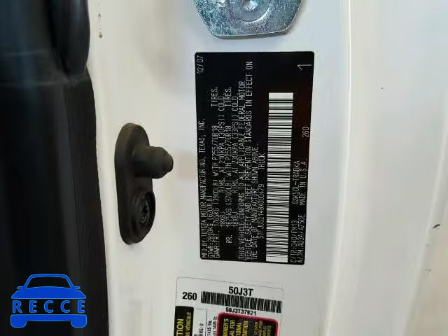 2008 TOYOTA TUNDRA 5TFJU52148X003479 image 9