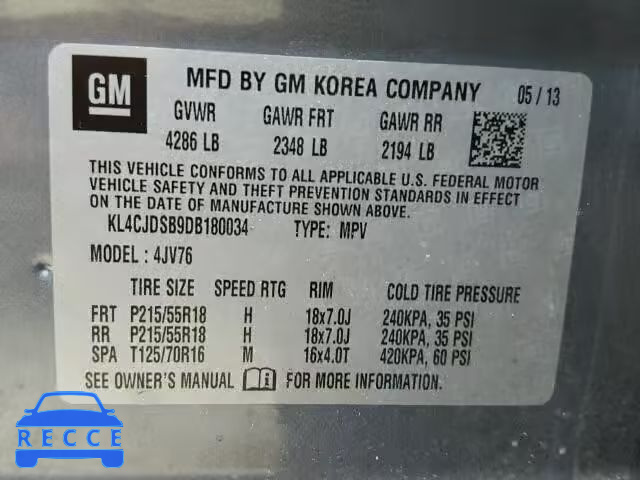 2013 BUICK ENCORE PRE KL4CJDSB9DB180034 image 9