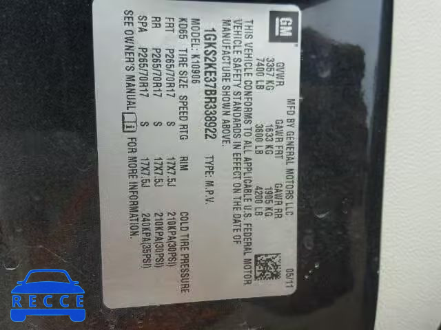 2011 GMC YUKON XL K 1GKS2KE37BR338922 image 9