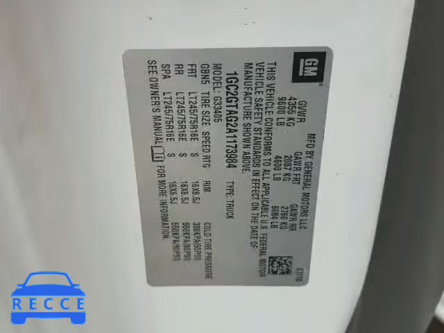 2010 CHEVROLET EXPRESS G3 1GC2GTAG2A1173984 image 9