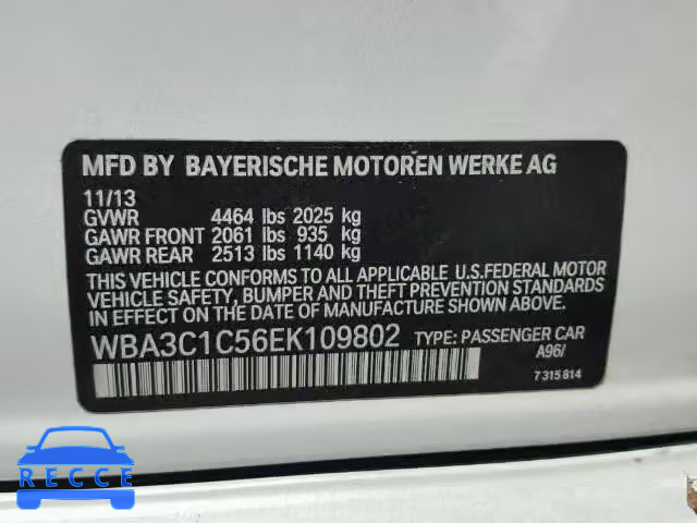 2014 BMW 328 WBA3C1C56EK109802 Bild 9