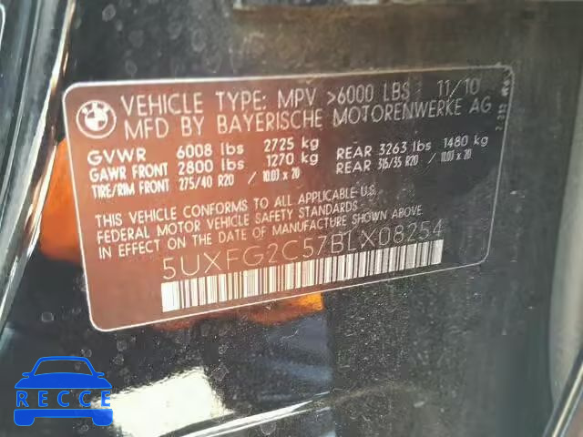 2011 BMW X6 XDRIVE3 5UXFG2C57BLX08254 image 9