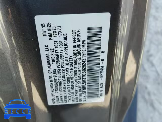 2016 HONDA ODYSSEY SE 5FNRL5H37GB025242 image 9