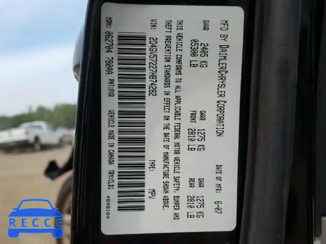 2007 DODGE MAGNUM R/T 2D4GV57227H874282 image 9