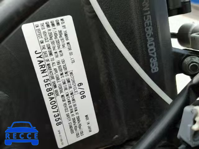 2006 YAMAHA YZFR1 JYARN15E86A007358 image 9