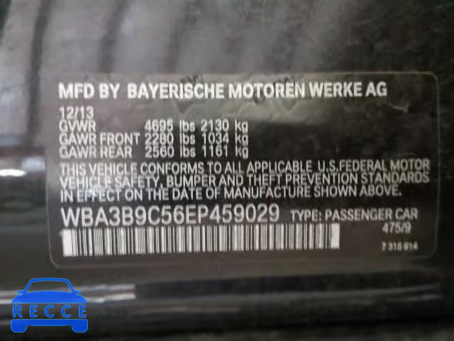 2014 BMW 335XI WBA3B9C56EP459029 зображення 9