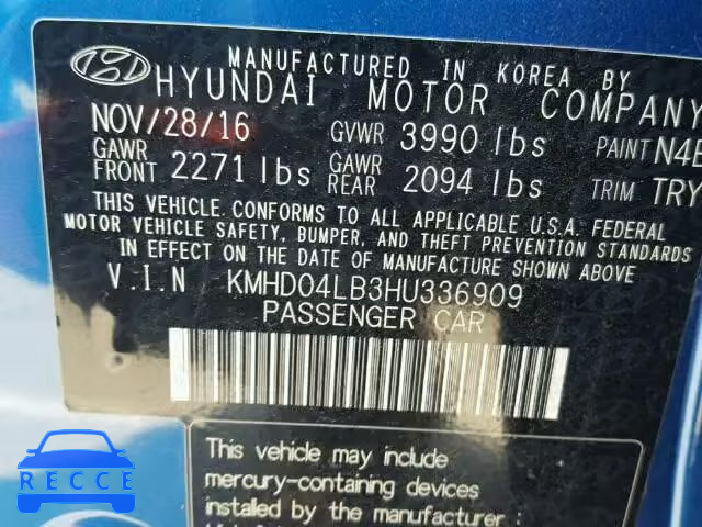 2017 HYUNDAI ELANTRA SP KMHD04LB3HU336909 image 9