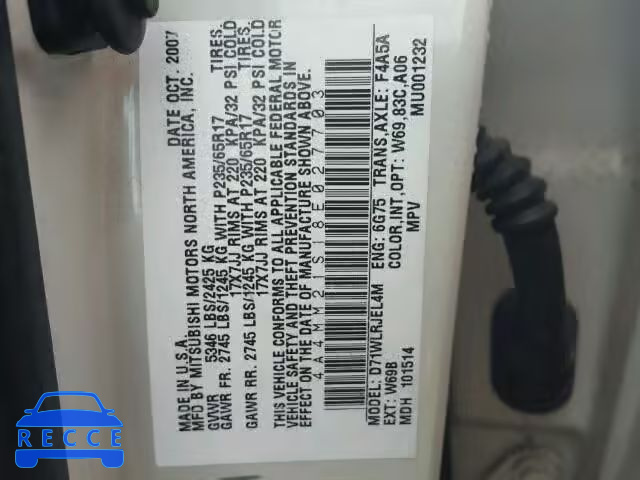 2008 MITSUBISHI ENDEAVOR L 4A4MM21S18E027703 зображення 9