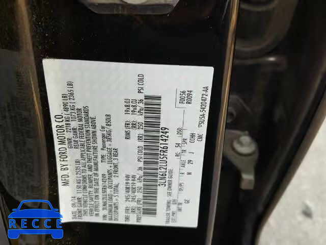 2015 LINCOLN MKZ HYBRID 3LN6L2LU5FR614249 image 9