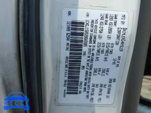 2002 CHRYSLER VOYAGER EC 1C4GJ15B52B602685 image 9