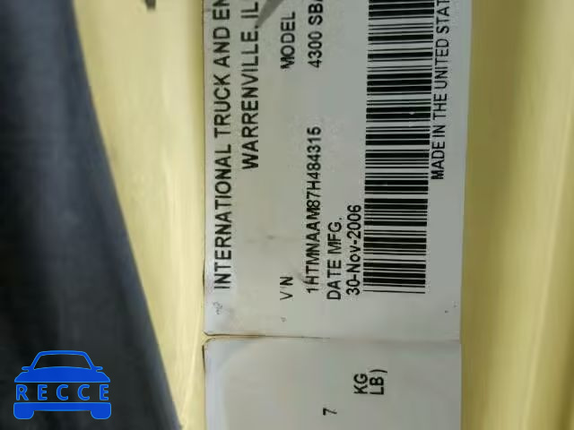 2007 INTERNATIONAL 4000 1HTMNAAM87H484315 зображення 9