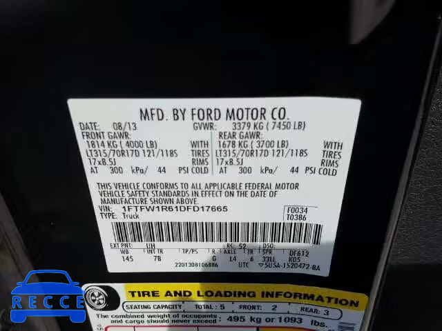 2013 FORD F150 SVT R 1FTFW1R61DFD17665 image 9